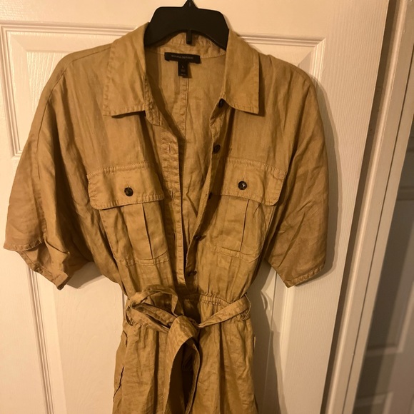 Banana Republic Linen Utility Dress Size Large - Picture 2 of 8